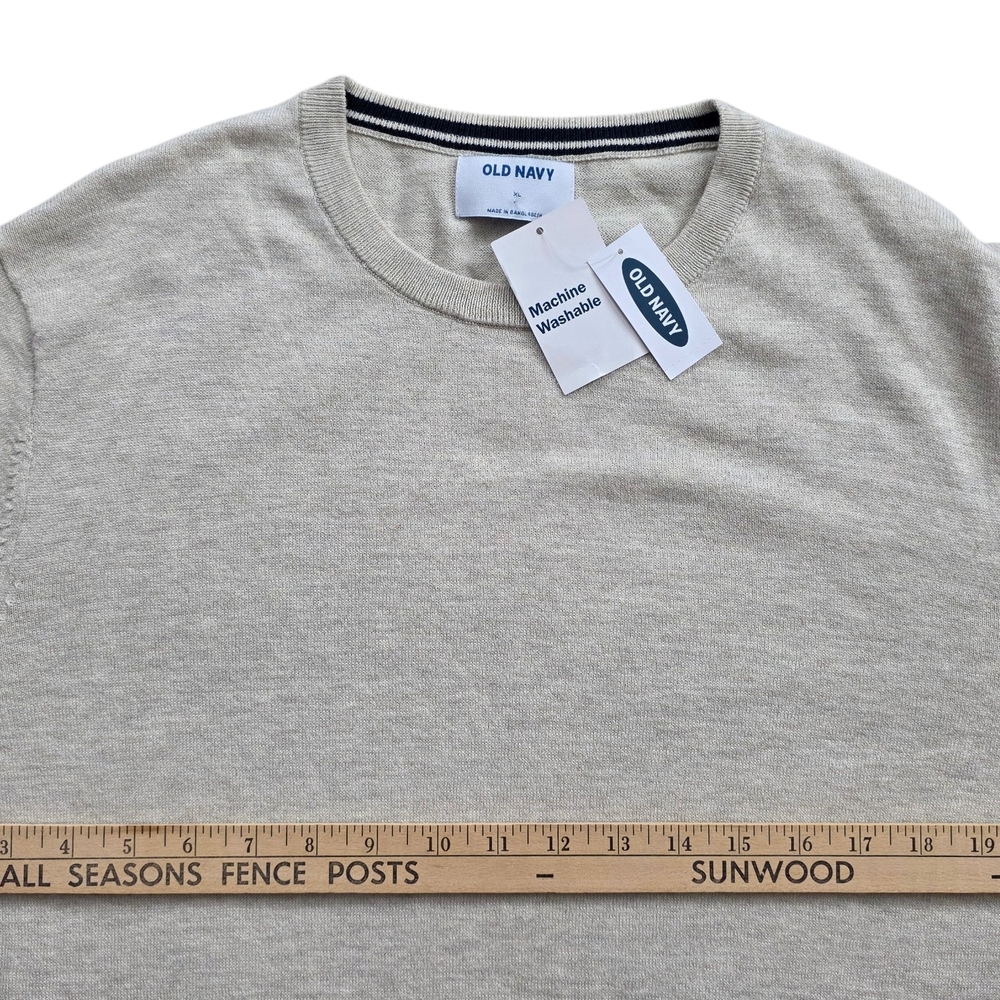 Old Navy XL Crewneck Sweater Oatmeal Heather NWT - Picture 6 of 8